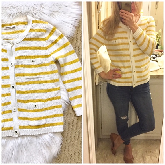 mustard striped cardigan